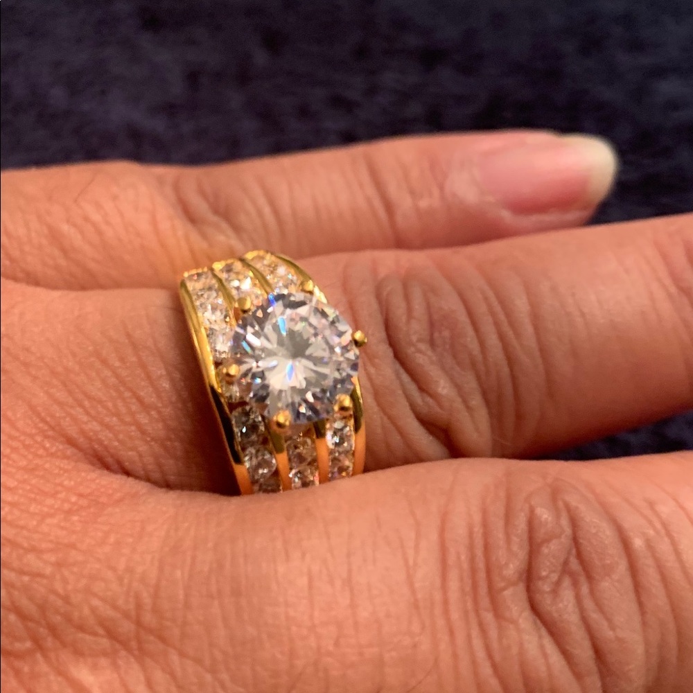 Cubic Zirconia gold filled Diamond Wedding Ring
